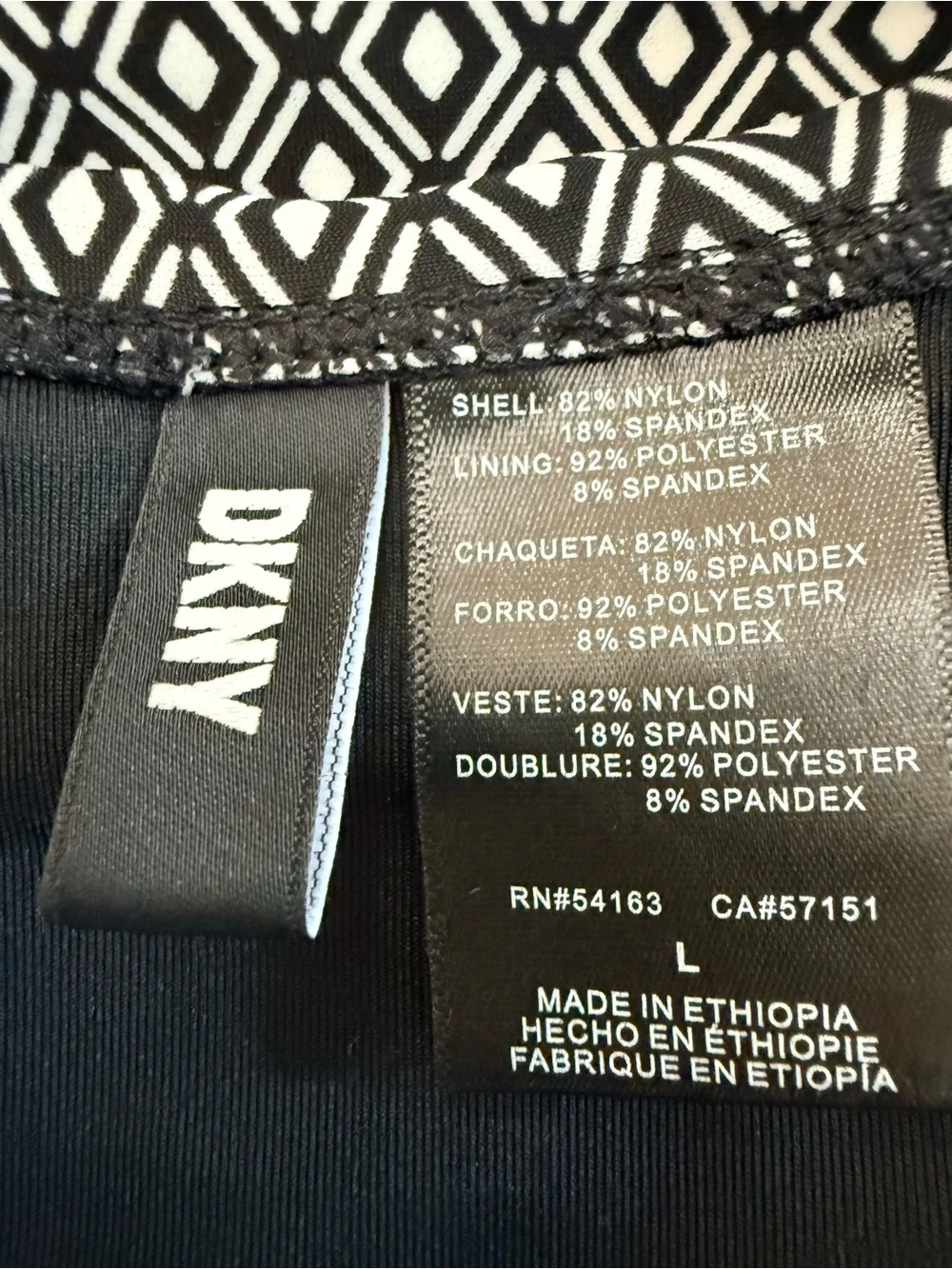 Dkny One Piece Bandeau Maillot Swimsuit L Black White Removable Straps Ruching - Picture 10 of 16